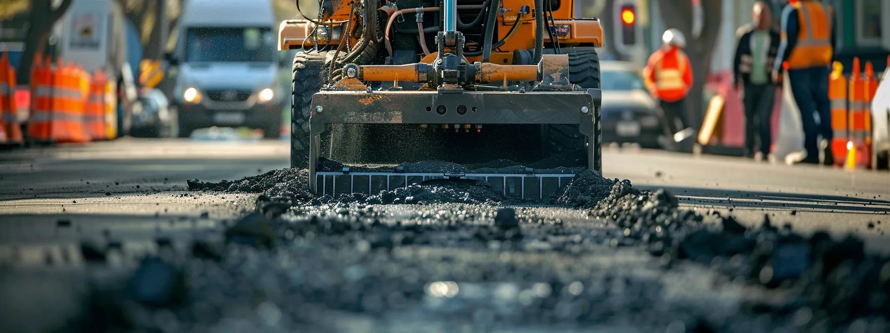 a professional contractor operates advanced under-road boring equipment at a busy urban construction site in glenmore park, highlighting the complexity and precision involved in utility installation beneath the asphalt.