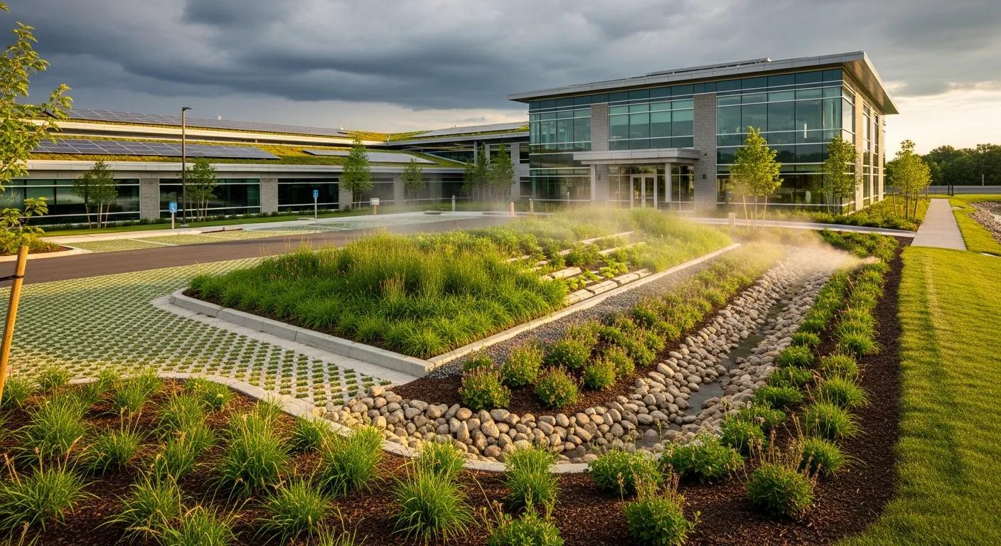 Stormwater management solutions in a commercial property setting